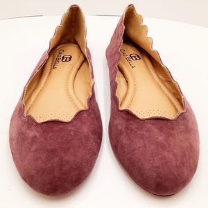 {Ciao Bella} Flynn Scalloped Suede Ballet Flats
